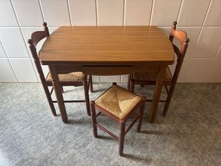 Mesa de comedor extensible de madera