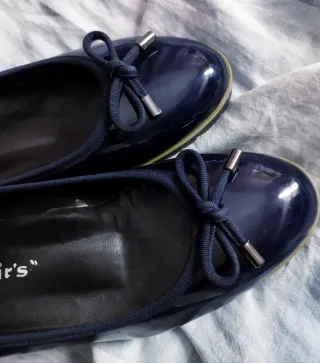 Ballerine vernice blu invernali