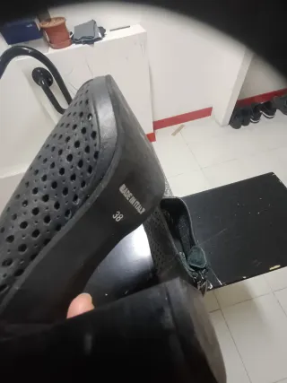 Scarpe donna aperte nere tacco 38