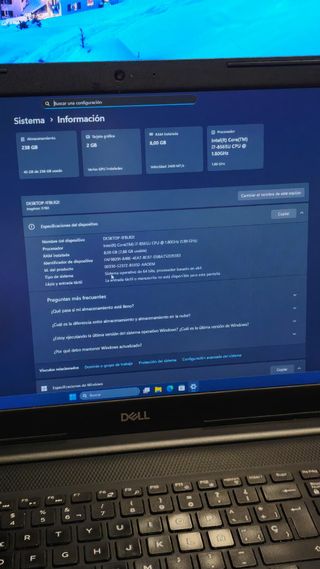 Portátil Dell Inspiron 17 3780 i7-8565U 8GB 256GB