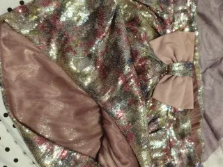 Falda lentejuelas doradas y multicolor