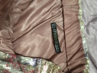 Falda lentejuelas doradas y multicolor