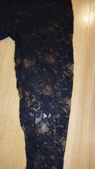 Pantalón de encaje negro talla única