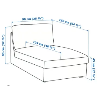 Chaise longue KIVIK Ikea gris