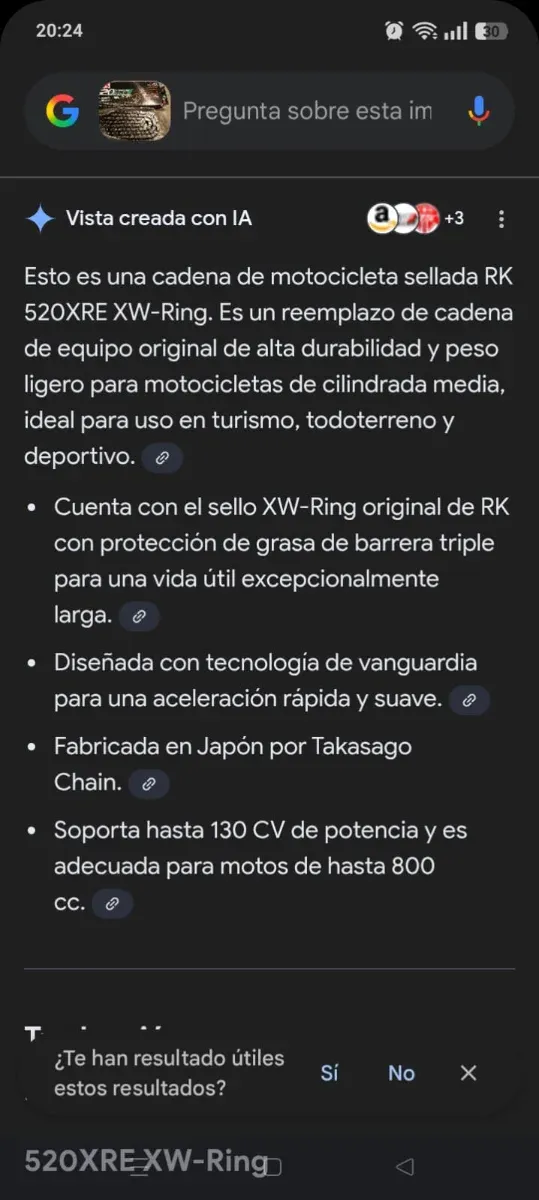 Cadena RK 520 XW-Ring XRE Moto.Cuesta 110€.Nueva
