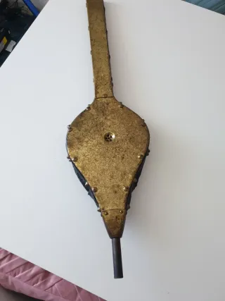 Fuelle chimenea decorativo metal y cuero