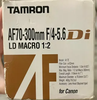 Objetivo Tamron AF 70-300mm F/4-5.6 Di LD Macro