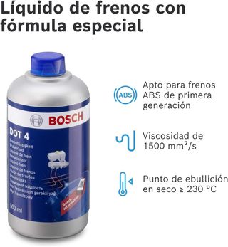LOTE 8 X 500ml, LIQUIDOS DE FRENOS BOSCH DOT 4