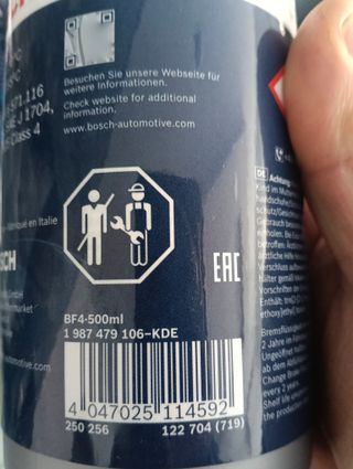 LOTE 8 X 500ml, LIQUIDOS DE FRENOS BOSCH DOT 4