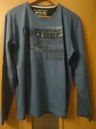 Camiseta manga larga OLDPORT azul Talla xl
