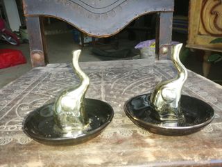 Conjunto 2 peças decorativas elefante dourado