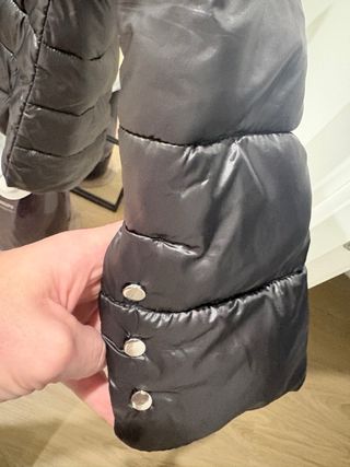 Abrigo plumífero largo Mango Negro Talla L