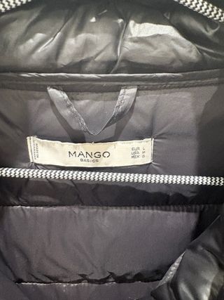 Abrigo plumífero largo Mango Negro Talla L