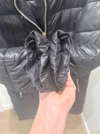 Abrigo plumífero largo Mango Negro Talla L