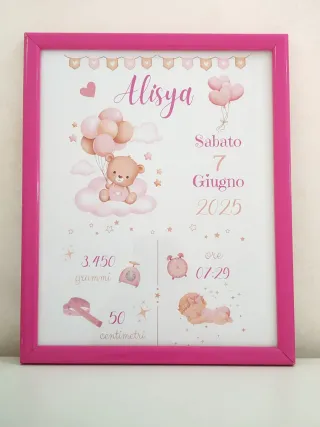 Quadretto nascita personalizzato