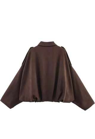 Chaqueta marrón efecto ante