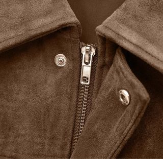 Chaqueta marrón efecto ante