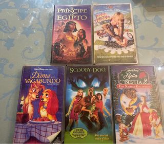 Lote 5 Películas VHS Disney y Scooby-Doo