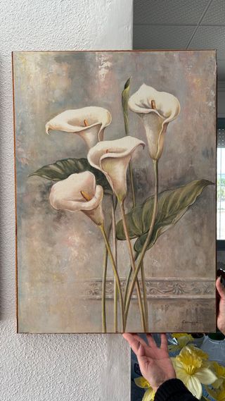 Tríptico de cuadros flores