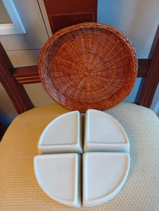 Plato Aperitivos Cerámica y Madera