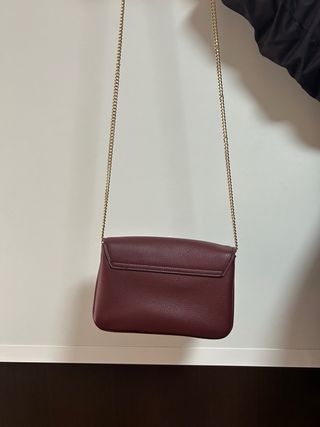 Bolso Mango Burdeos Cadena Dorada