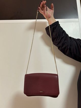 Bolso Mango Burdeos Cadena Dorada