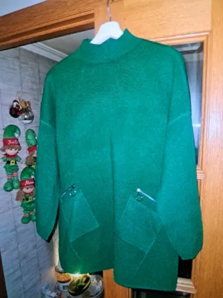 Jersey verde mujer talla única