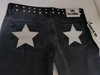 Pantalón One Dilemma estrellas plateadas