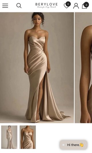 Vestido de fiesta beige/dorado