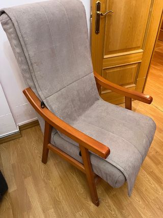 Butaca de tela y madera