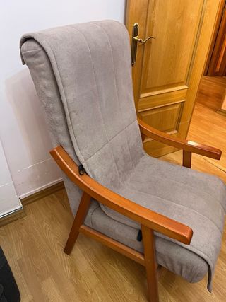 Butaca de tela y madera