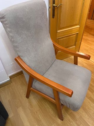 Butaca de tela y madera