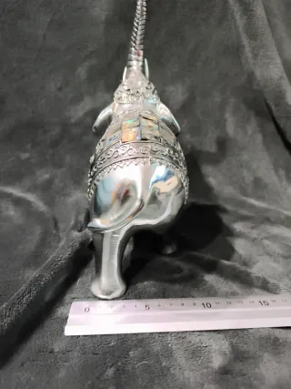 Figura Elefante Plateado Decorativo