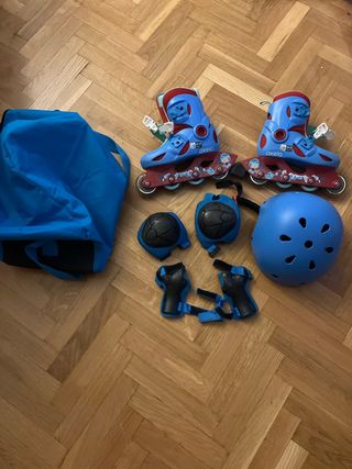 Patines Oxelo con casco y protecciones