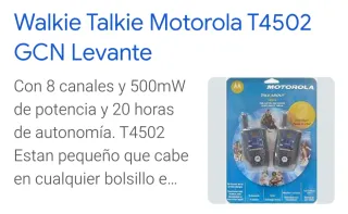 2 Walkie Talkies Motorola T4502