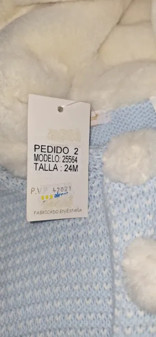 Abrigo bebé azul con capucha