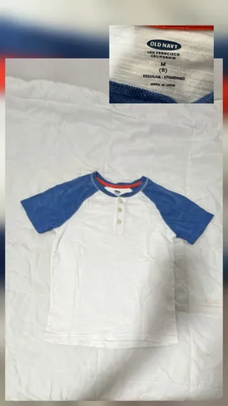 Camiseta Old Navy niño M (8) manga ranglán