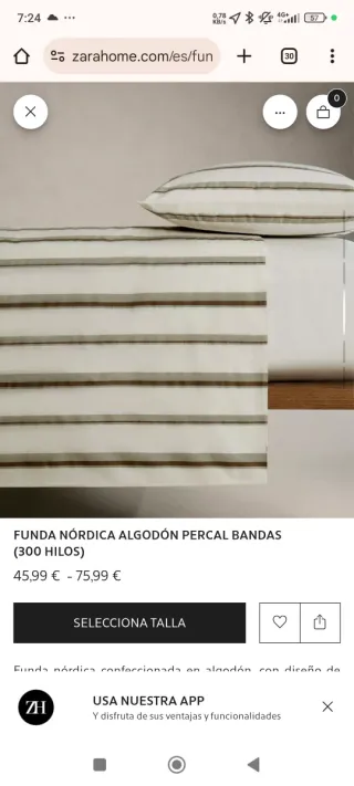 Funda nórdica Zara Home rayas