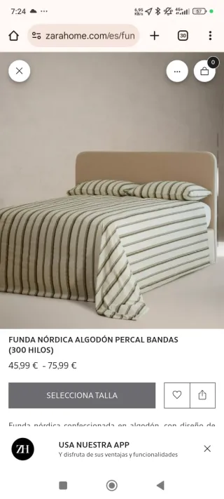 Funda nórdica Zara Home rayas