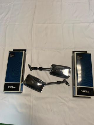 2 Espejos Rectangulares Cromados Moto