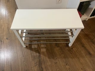 Banco Zapatero Blanco Metálico