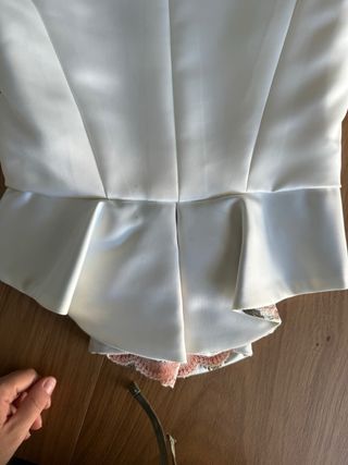 Traje Alicantina Gris Piedra Claro y blanco