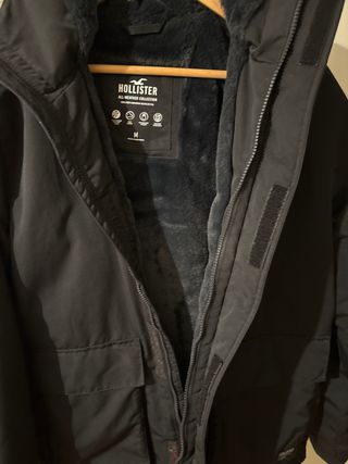 Chaqueta Hollister Negra Hombre Talla M con Forro