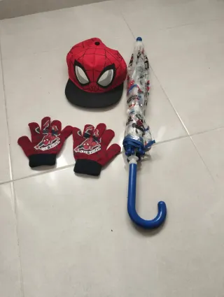 Pack Spiderman: Paraguas, Gorra y Guantes