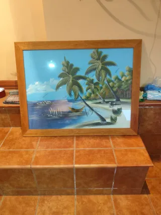 Cuadro Playa Palmeras Mar