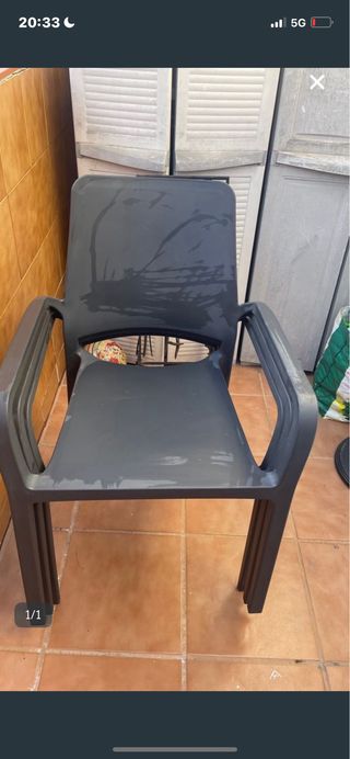 3 Sillas de Jardín Apilables