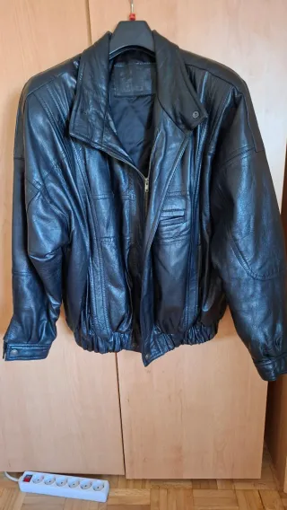 Cazadora Piel Negra Talla XL