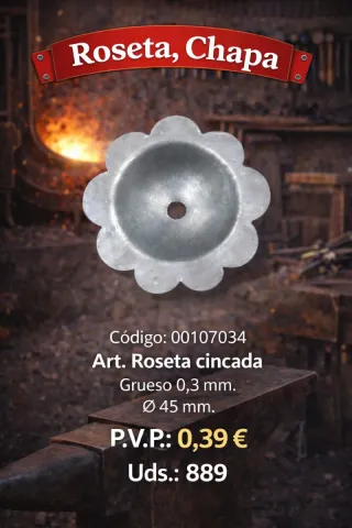 50 uds. Roseta cincada 45mm