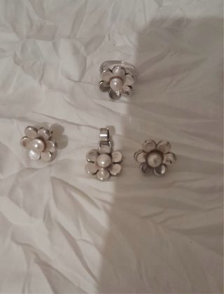 Conjunto Tous Plata y Perlas Flor
