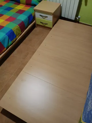 Camas estilo tatami y mesilla